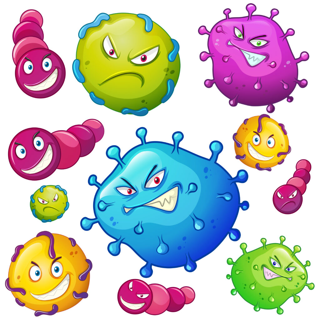 Bacteria with facial expressions